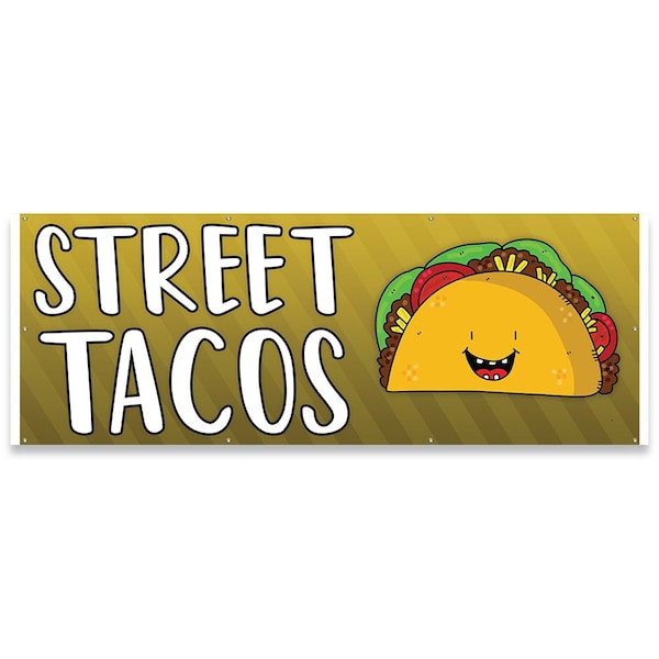 Street Tacos Banner Concession Stand Food Truck Single Sided